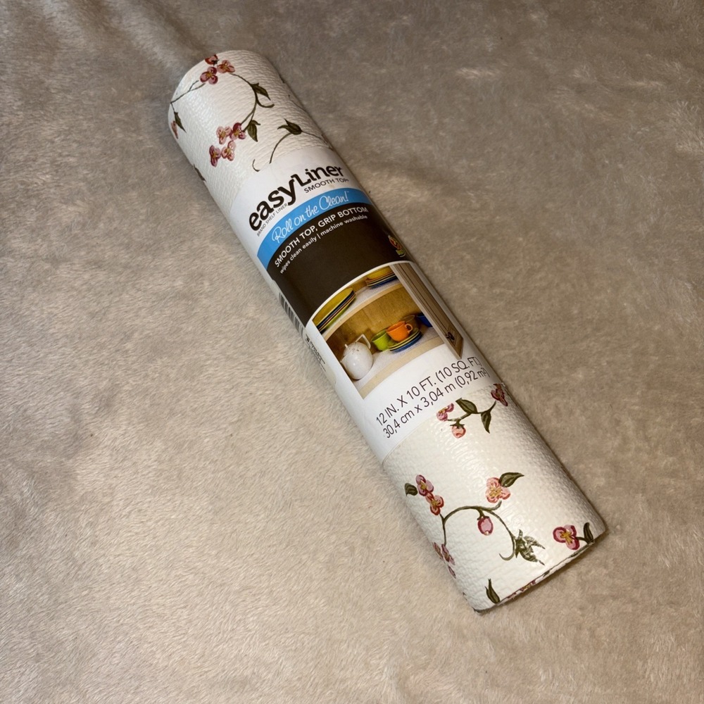 Duck Smooth Top EasyLiner, 12-inch x 10 Feet, Floral Pattern